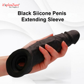 it'spleaZure black silicone penis extending sleeve – pleasure and size enhancer